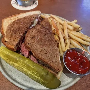 Ruben with Sweet Potato Fries.