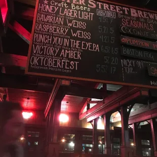 Beer menu