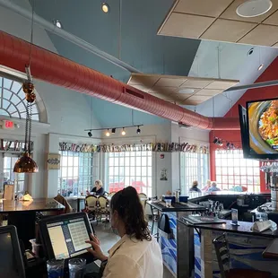 a woman working on her laptop