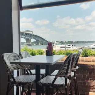 The view from the outdoor covered patio is great