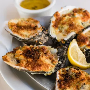 a plate of oysters
