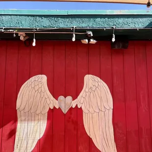 Logo on patio wall for pics