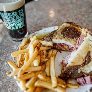 a sandwich and fries