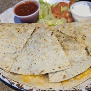 Beef brisket quesadilla