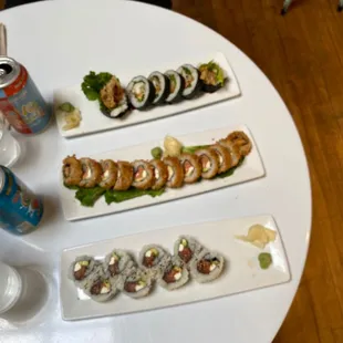 Spider roll, cheesecake roll, Philadelphia roll. Lovestreet blonde and St. Arnold Art Car