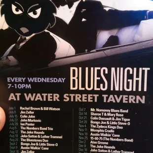 Blues night every Wednesday night.