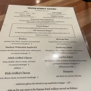 menu