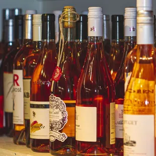 bottles of wine on a shelf