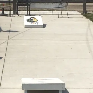 a table and benches