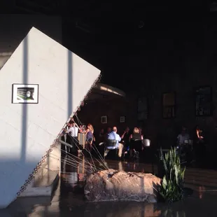 Cool lobby structure and art that coincides with the shows playing!