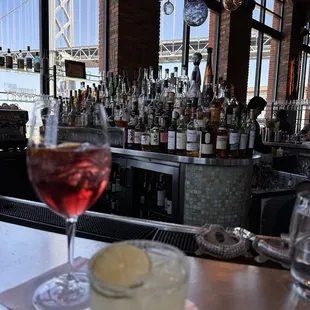 Happy hour blood orange spritzer and margarita