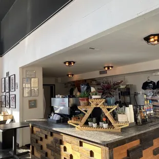 a coffee shop counter