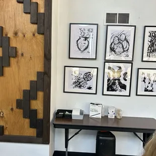 a woman sitting at a table