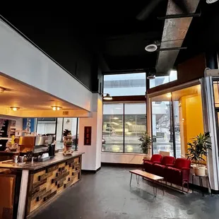 the inside of a coffee shop