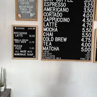 Menu + Spring Specials