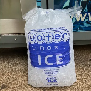 a plastic bag of ice