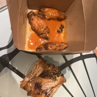 Overcooked wings (barely edible)