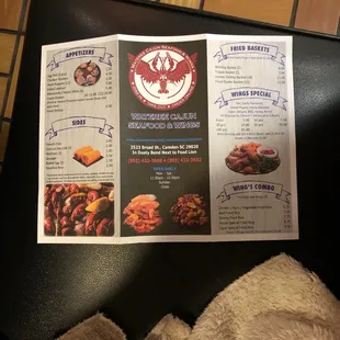 Back of menu