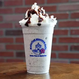 Cookies &amp; Cream Frappe with Whip and Chocolate syrup