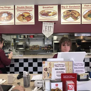 Working behind the counter