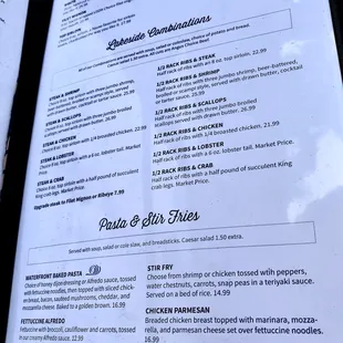 the menu