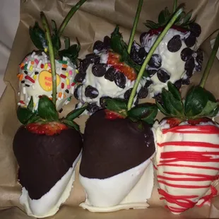 The Cafe has these beautiful and tasty Chocolate-covered Strawberries for Valentine&apos;s Day
