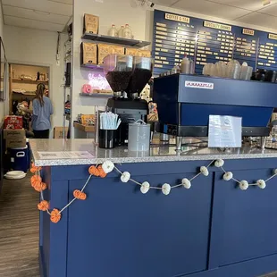 a man sitting at the counter