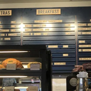 Breakfast menu: bagels are $2.95 everything-plain-jalapeño