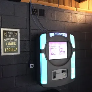 a parking meter and sign