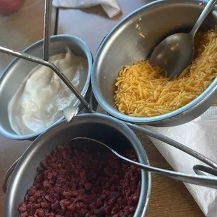 Baked potato toppings