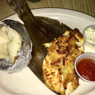 Stuffed Broiled Flounder