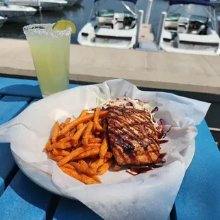 BBQ Salmon and Margarita