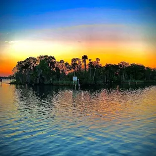 A view from the tiki bar at sunset
