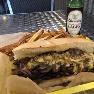 Philly cheesesteak with &quot;small&quot; fries