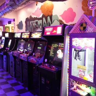 a row of arcade machines