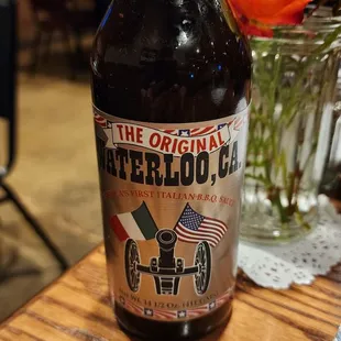 a bottle of beer on a table