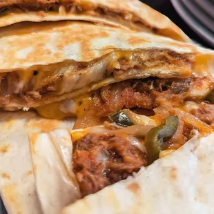 Close up of the Triple Decker Quesadilla
