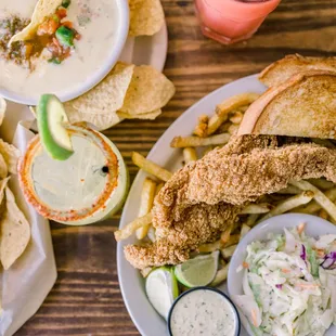 queso blanco and catfish platter