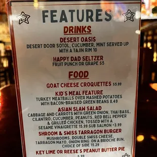 June features: I need to try the goat cheese croquettes. I can already say that the Asian Slaw Salad is perfect.