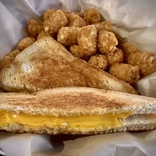 Grilled Cheese, Tater Tots.