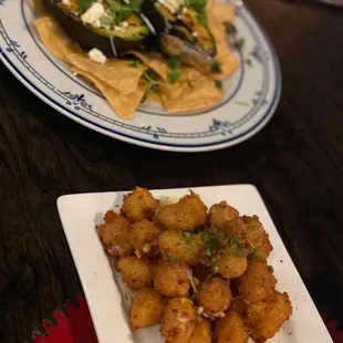 Fried avocado &amp; fried cheese curds