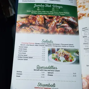 the menu