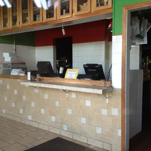 Counter. This place is take-out ONLY