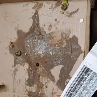 poor unhygenic serving with saggy pizza