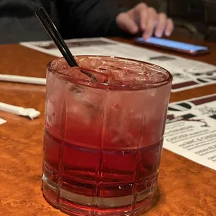 Cranberry drink from the bar