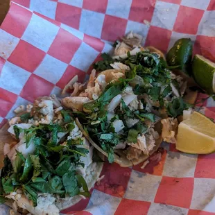 Chicken street tacos. No flavor