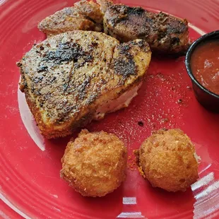 Tuna with hushpuppies