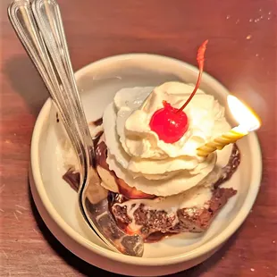 This is the Birthday Brownie Sundae.  Photo taken December 13, 2022.