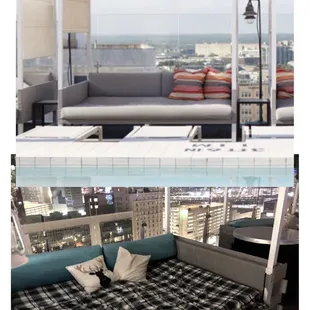Lounge area on website vs reality.