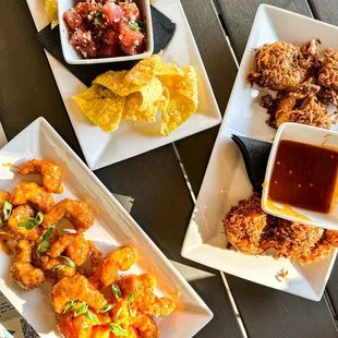 Appetizers  Bang bang shrimp  Coconut shrimp  Tuna